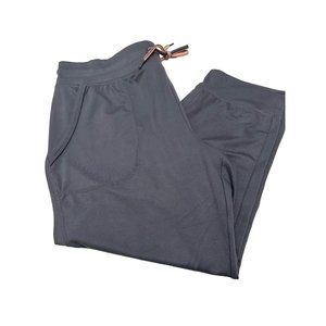 Green Tea Gray Womens Capri Workout Pant w/Front Pockets & Drawstring Waist